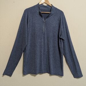 Lululemon Jacket Mens 2XL Blue 1/4 Zip Performance Metal Vent Tech Pullover
